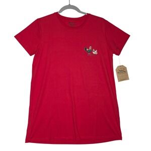NWT American Farm Company Red Christmas Rooster Hen Graphic T-Shirt Mens Medium